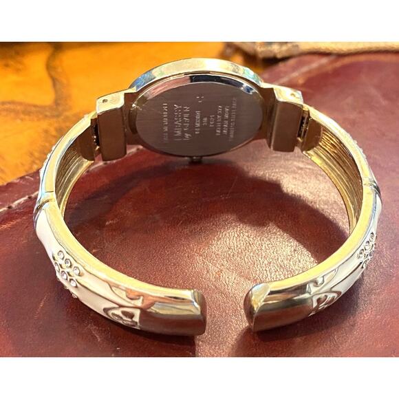 Women's 25mm Silver Tone Embassy by Gruen Watch, Enamel and Crystal Accents - Picture 4 of 4